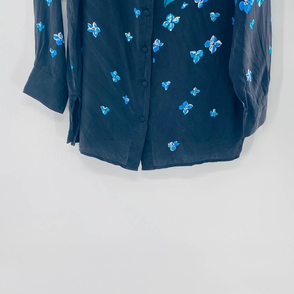 Bob Mackie Wearable Art Silk Blouse Hydrangea Beaded Vintage Style Size Small - Picture 5 of 13